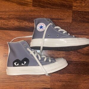 Dark grey Comme Des Garçons Play converse, size 4 men's and 6 women's